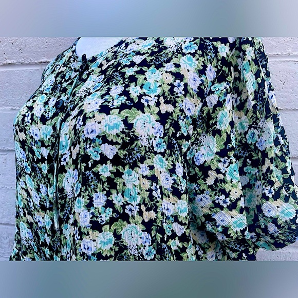 ASOS DESIGN Floral Print Tiered Button Front Dress Women US 12 UK 16 - Picture 7 of 8